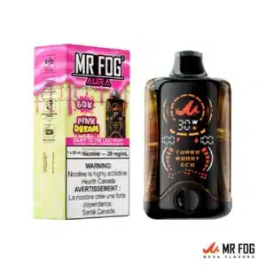 Pink Dream Mr Fog Aura 60k Puffs offers powerful performance, 900mAh battery, 20ml e liquid, and smooth 5 nicotine satisfaction
